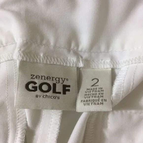 Chico's Zenergy Golf White Cropped Pants Size 2 Lightweight Stretch Activewear - Picture 4 of 4